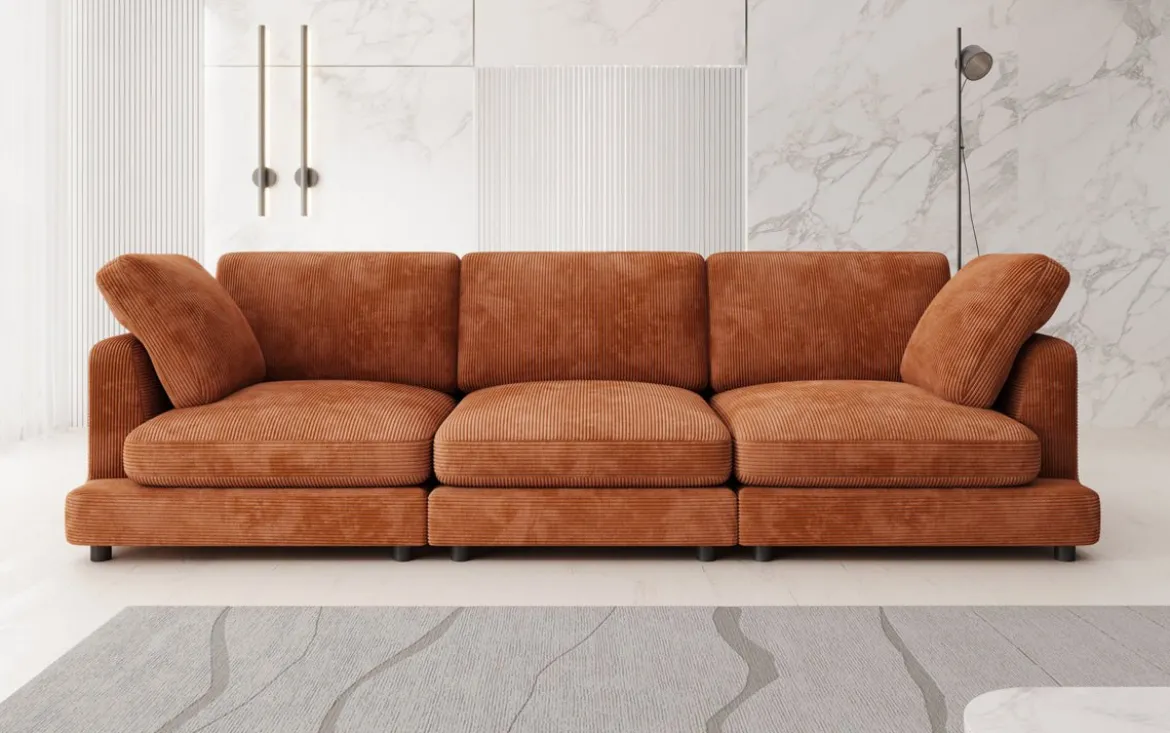 Designer 3 Sitzer Sofa Thalessa in Cord