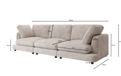 Designer 3 Sitzer Sofa Thalessa in Cord
