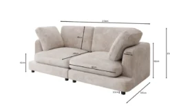 Designer 2 Sitzer Sofa Thalessa in Cord