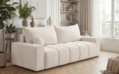 Designer 3 Sitzer Sofa Vena mit Stauraum und Schlaffunktion in Samt