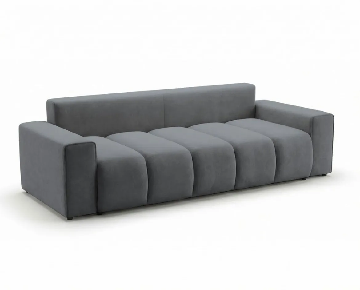 Designer 3 Sitzer Sofa Vena mit Stauraum und Schlaffunktion in Samt