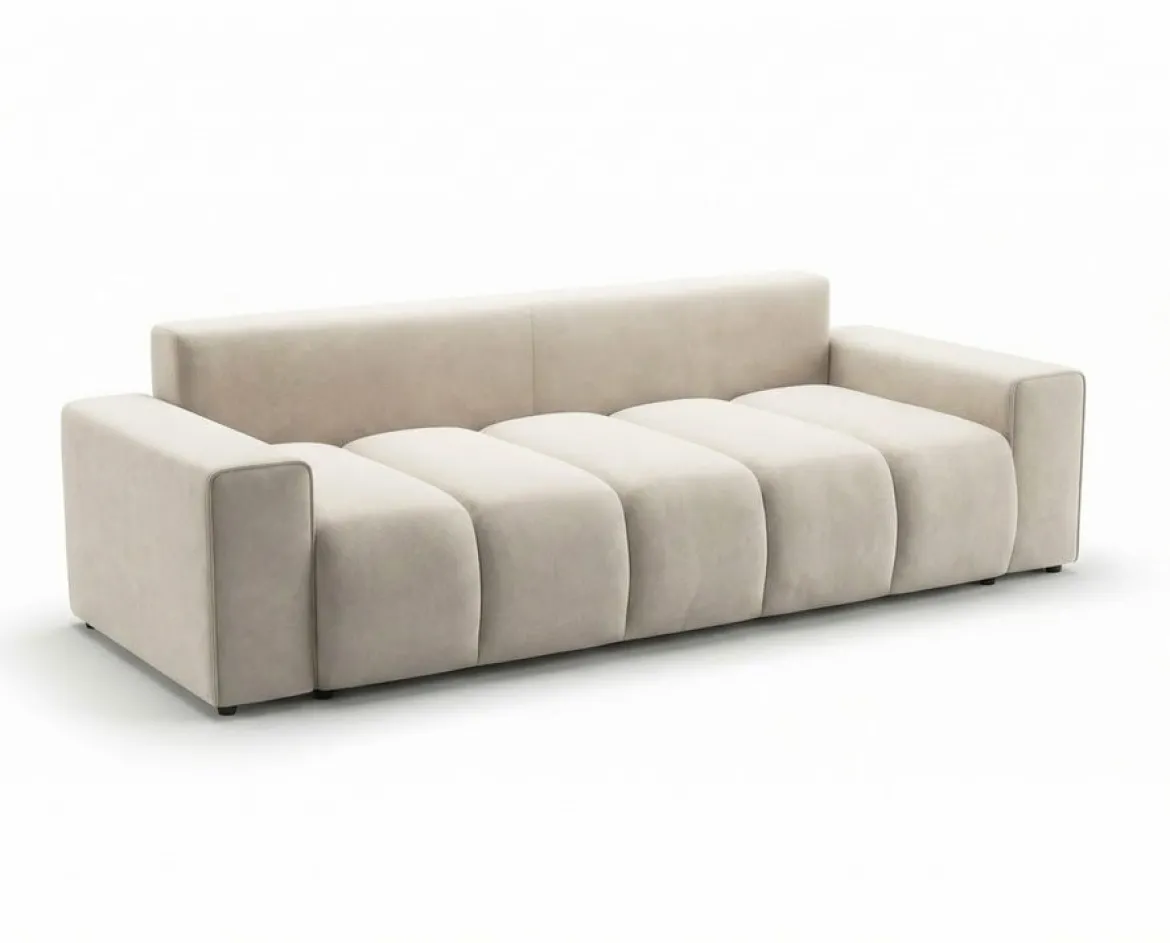 Designer 3 Sitzer Sofa Vena mit Stauraum und Schlaffunktion in Samt