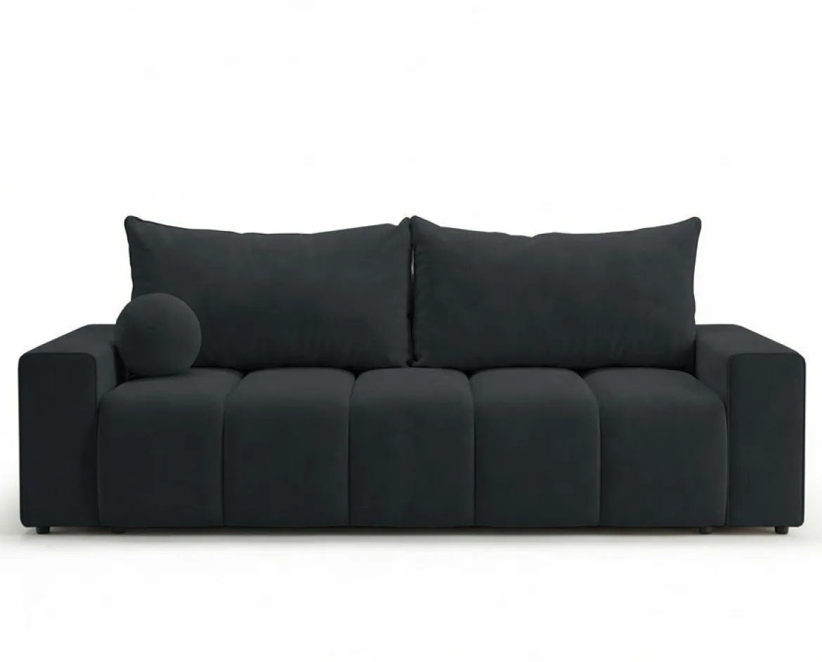 Designer 3 Sitzer Sofa Vena mit Stauraum und Schlaffunktion in Samt