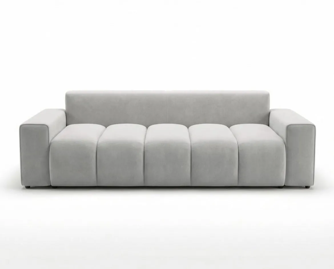 Designer 3 Sitzer Sofa Vena mit Stauraum und Schlaffunktion in Samt