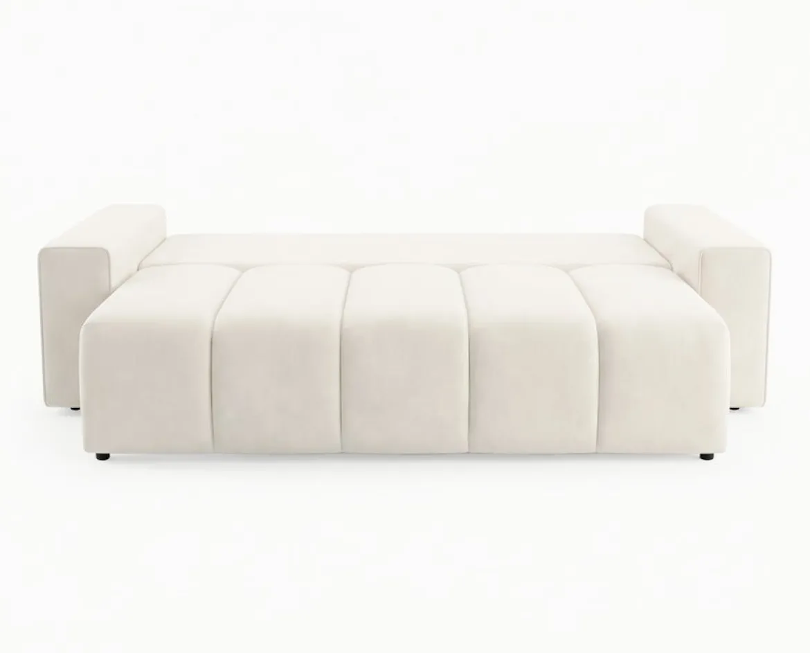 Designer 3 Sitzer Sofa Vena mit Stauraum und Schlaffunktion in Samt