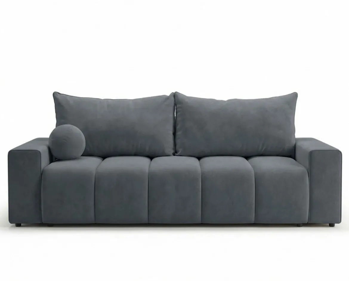 Designer 3 Sitzer Sofa Vena mit Stauraum und Schlaffunktion in Samt
