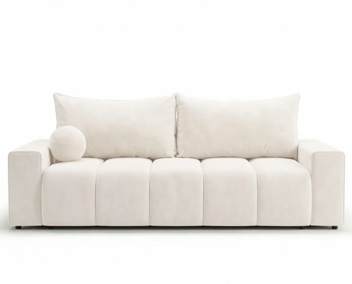 Designer 3 Sitzer Sofa Vena mit Stauraum und Schlaffunktion in Samt