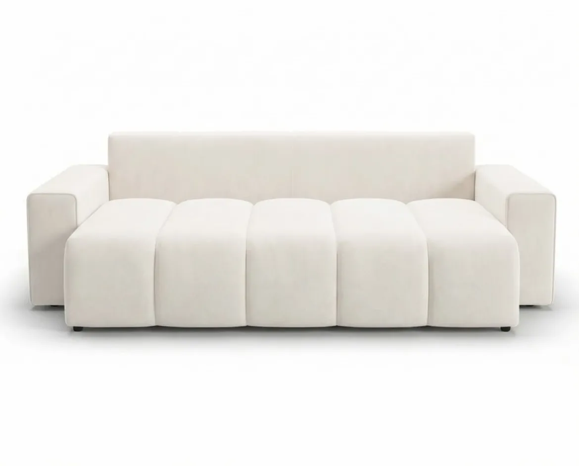 Designer 3 Sitzer Sofa Vena mit Stauraum und Schlaffunktion in Samt