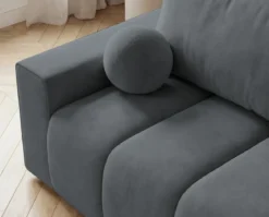 Designer 3 Sitzer Sofa Vena mit Stauraum und Schlaffunktion in Samt