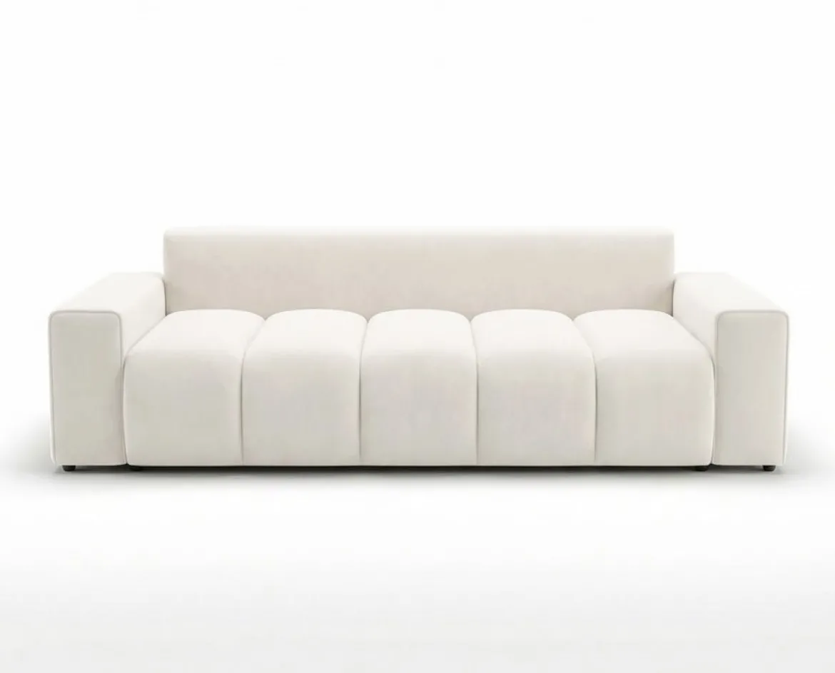 Designer 3 Sitzer Sofa Vena mit Stauraum und Schlaffunktion in Samt