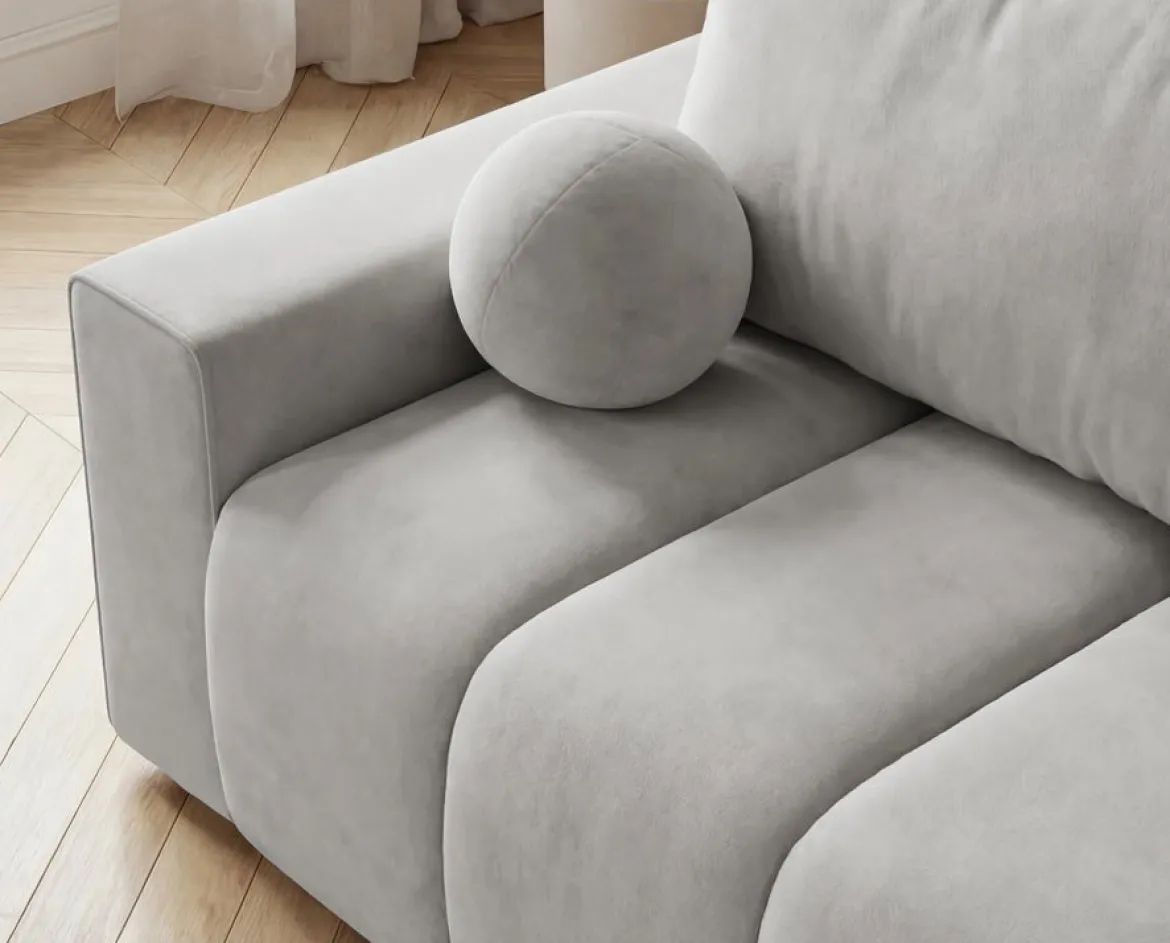 Designer 3 Sitzer Sofa Vena mit Stauraum und Schlaffunktion in Samt