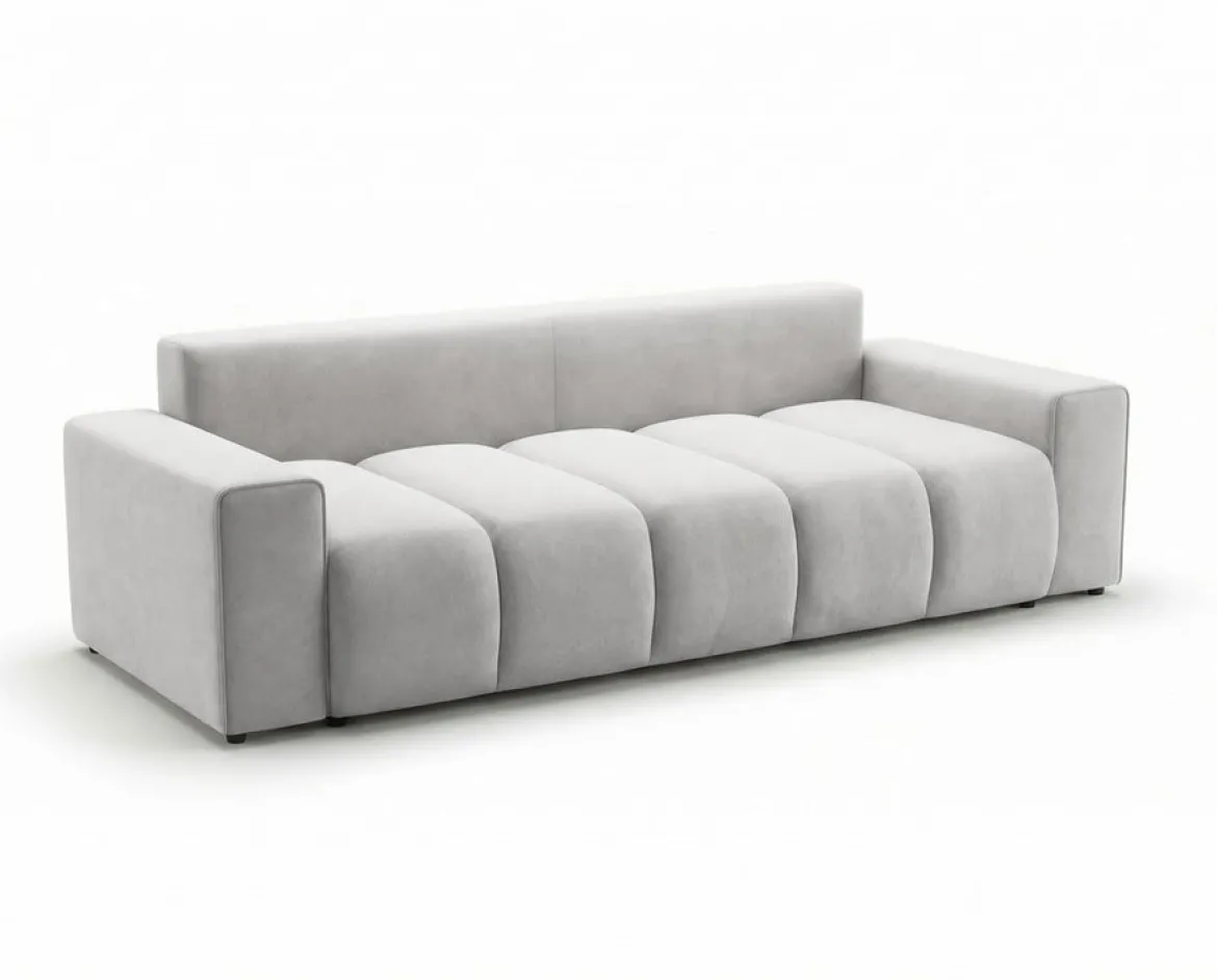 Designer 3 Sitzer Sofa Vena mit Stauraum und Schlaffunktion in Samt