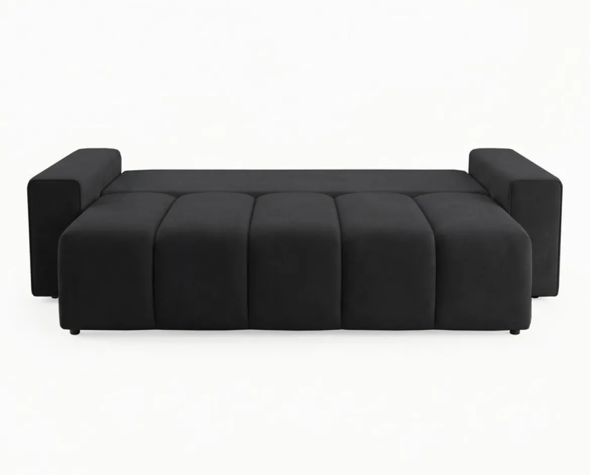 Designer 3 Sitzer Sofa Vena mit Stauraum und Schlaffunktion in Samt