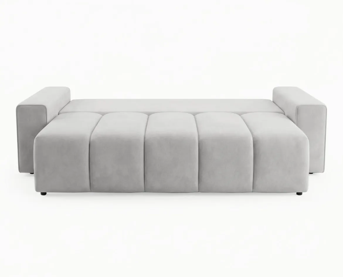 Designer 3 Sitzer Sofa Vena mit Stauraum und Schlaffunktion in Samt