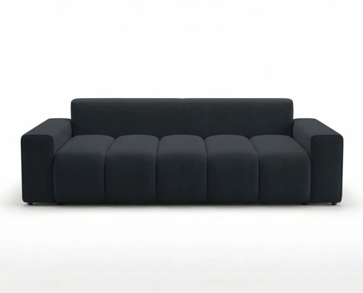 Designer 3 Sitzer Sofa Vena mit Stauraum und Schlaffunktion in Samt