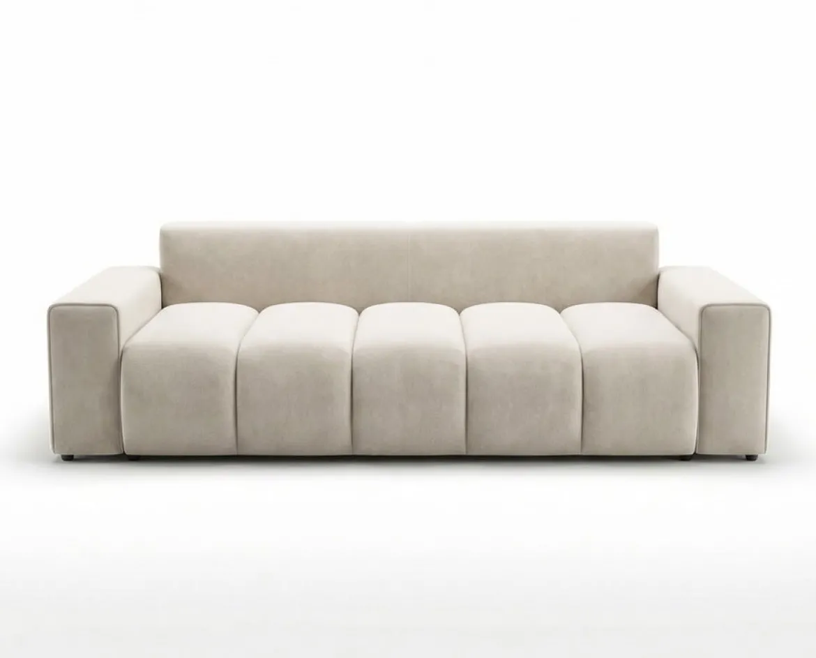 Designer 3 Sitzer Sofa Vena mit Stauraum und Schlaffunktion in Samt