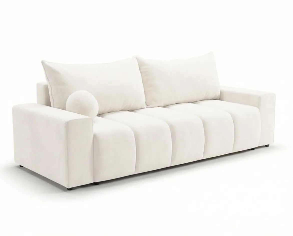 Designer 3 Sitzer Sofa Vena mit Stauraum und Schlaffunktion in Samt
