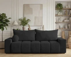 Designer 3 Sitzer Sofa Vena mit Stauraum und Schlaffunktion in Samt