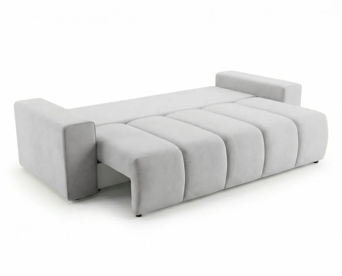 Designer 3 Sitzer Sofa Vena mit Stauraum und Schlaffunktion in Samt