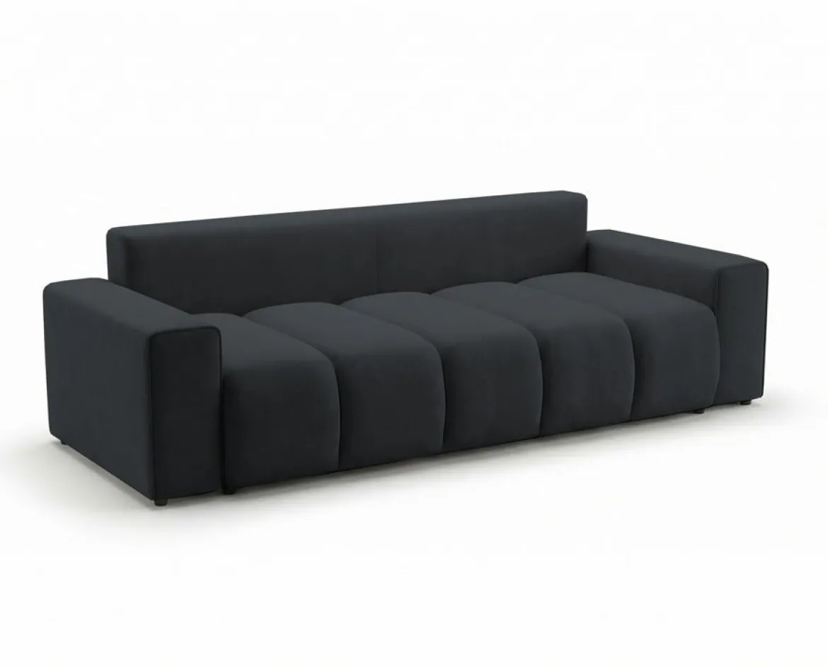 Designer 3 Sitzer Sofa Vena mit Stauraum und Schlaffunktion in Samt