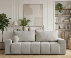 Designer 3 Sitzer Sofa Vena mit Stauraum und Schlaffunktion in Samt