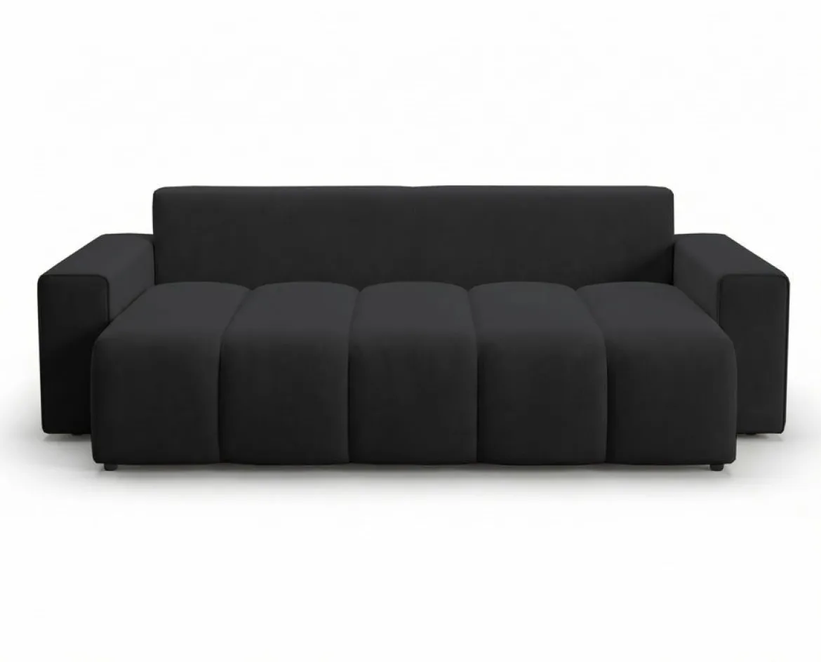 Designer 3 Sitzer Sofa Vena mit Stauraum und Schlaffunktion in Samt