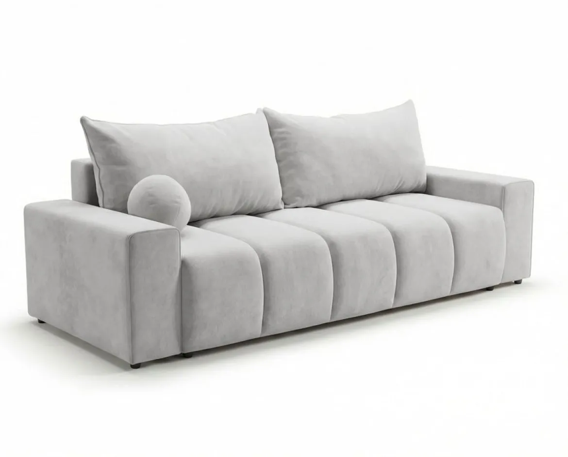 Designer 3 Sitzer Sofa Vena mit Stauraum und Schlaffunktion in Samt