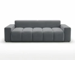 Designer 3 Sitzer Sofa Vena mit Stauraum und Schlaffunktion in Samt