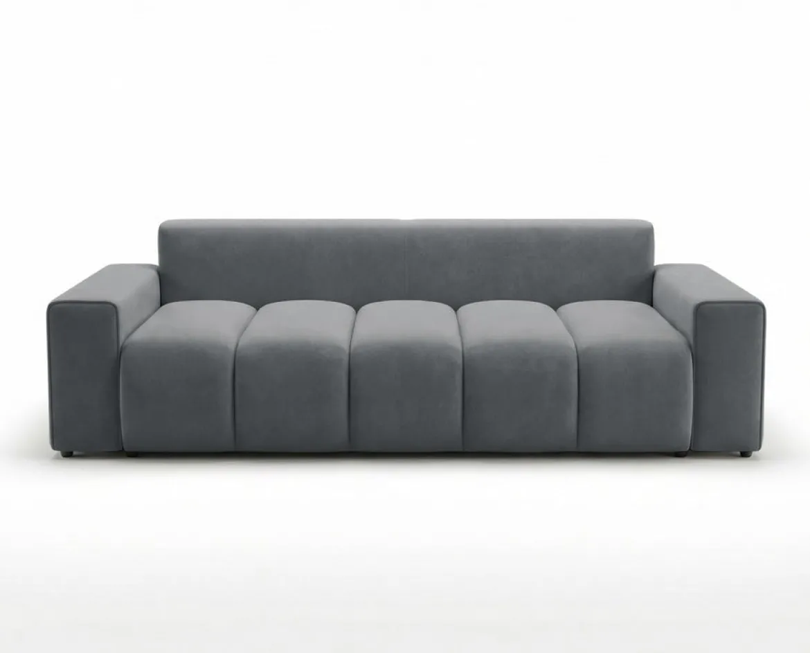 Designer 3 Sitzer Sofa Vena mit Stauraum und Schlaffunktion in Samt