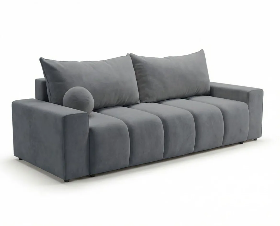 Designer 3 Sitzer Sofa Vena mit Stauraum und Schlaffunktion in Samt