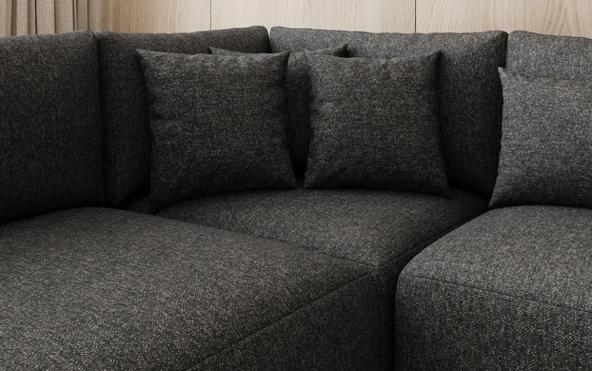 Designer Sofa Ando - Wohnlandschaft in Strukturstoff