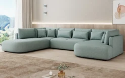 Designer Sofa Ando - Wohnlandschaft in Strukturstoff