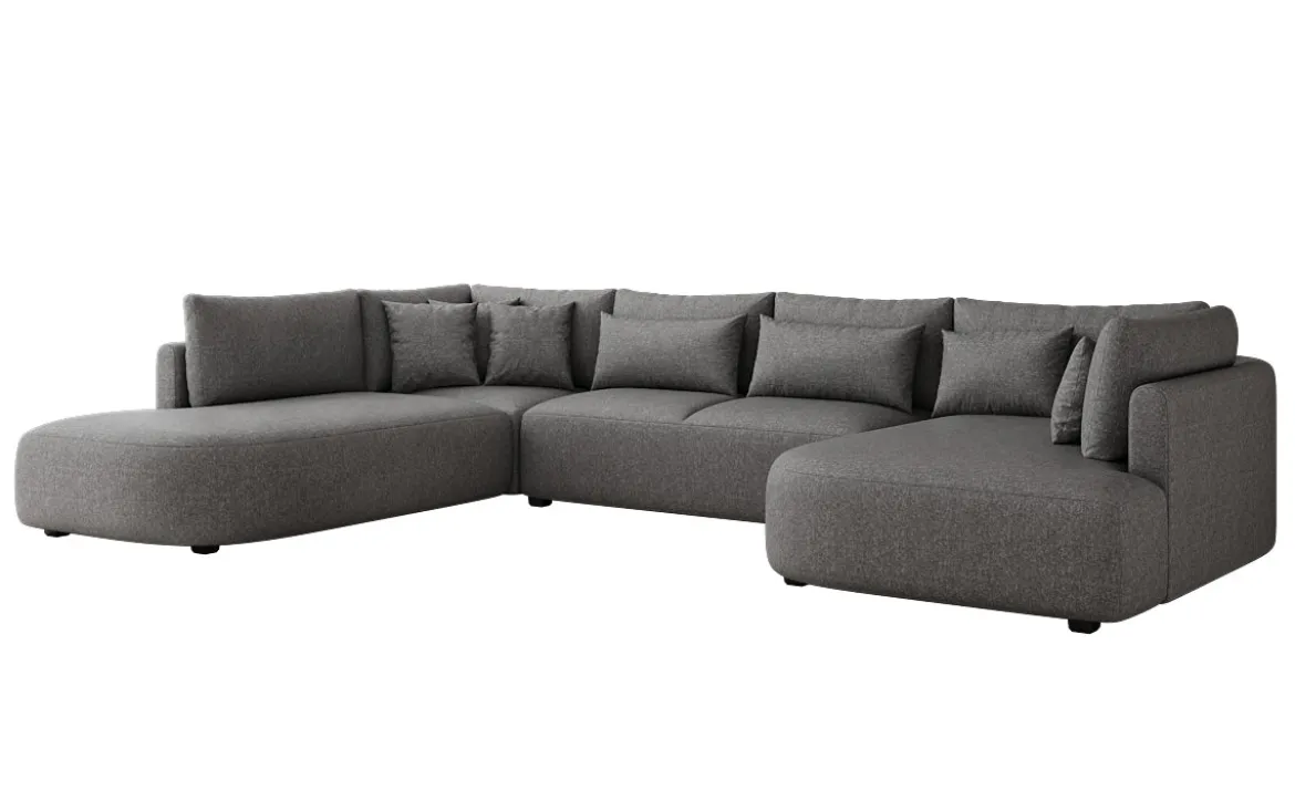 Designer Sofa Ando - Wohnlandschaft in Strukturstoff