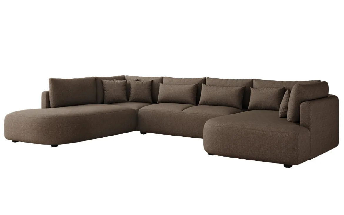 Designer Sofa Ando - Wohnlandschaft in Strukturstoff