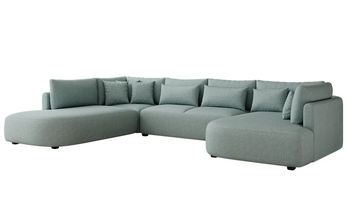 Designer Sofa Ando - Wohnlandschaft in Strukturstoff
