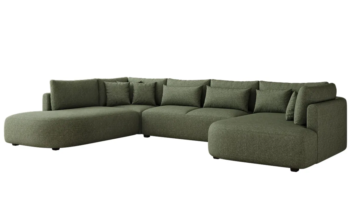 Designer Sofa Ando - Wohnlandschaft in Strukturstoff
