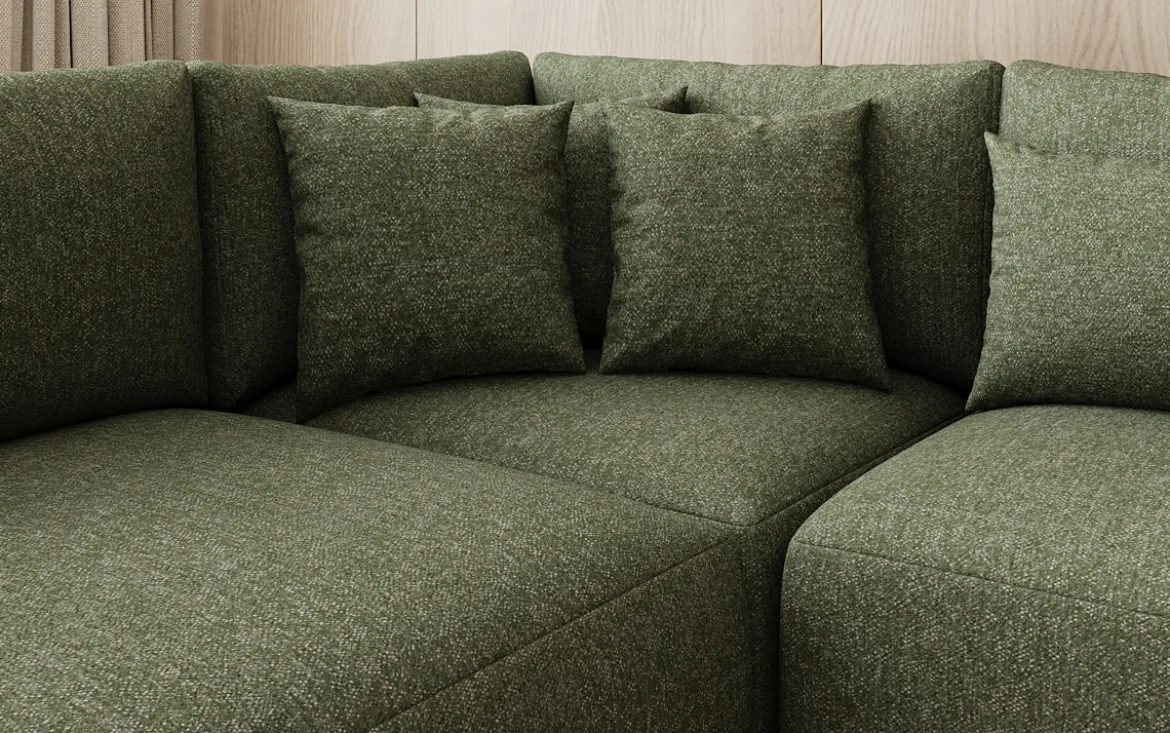 Designer Sofa Ando - Wohnlandschaft in Strukturstoff