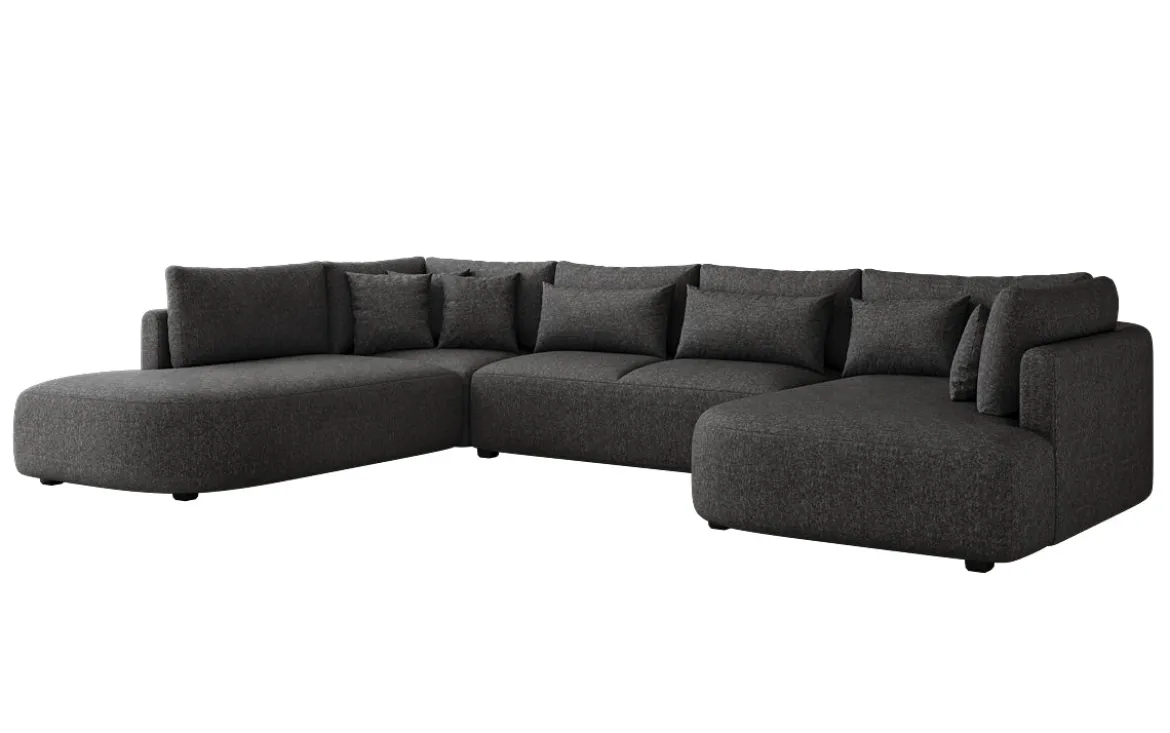 Designer Sofa Ando - Wohnlandschaft in Strukturstoff