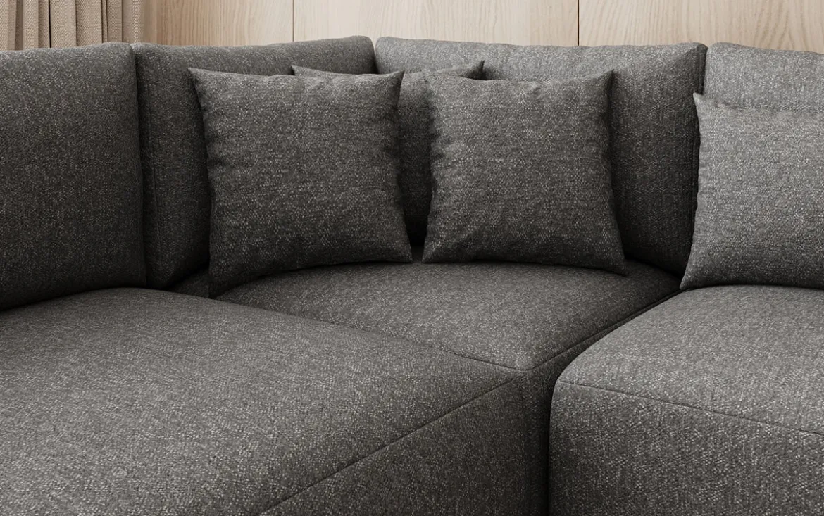 Designer Sofa Ando - Wohnlandschaft in Strukturstoff