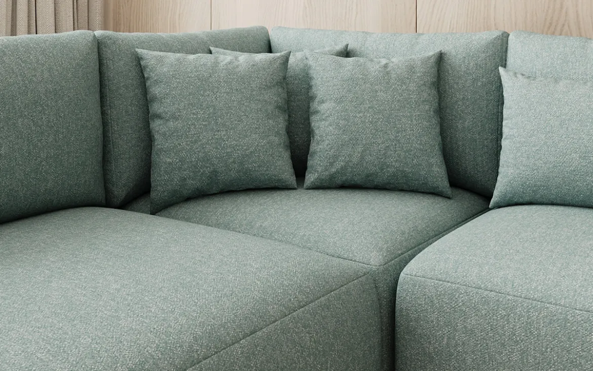 Designer Sofa Ando - Wohnlandschaft in Strukturstoff