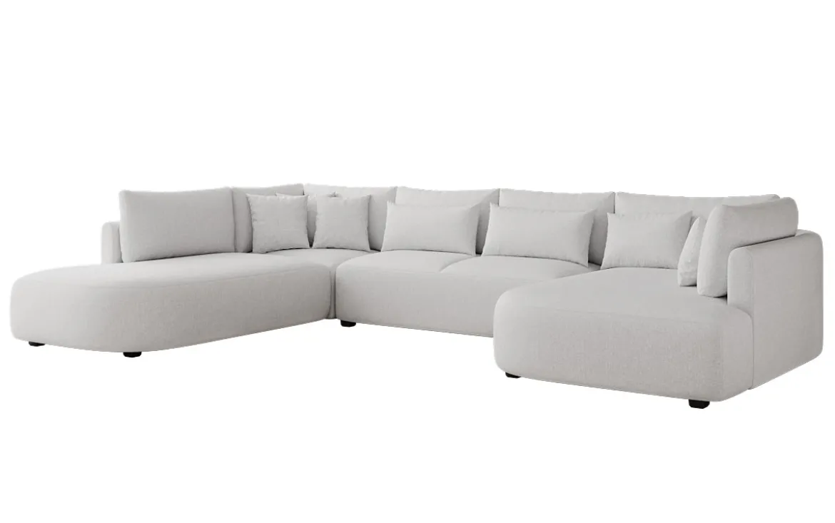 Designer Sofa Ando - Wohnlandschaft in Strukturstoff