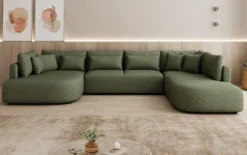 Designer Sofa Ando - Wohnlandschaft in Strukturstoff