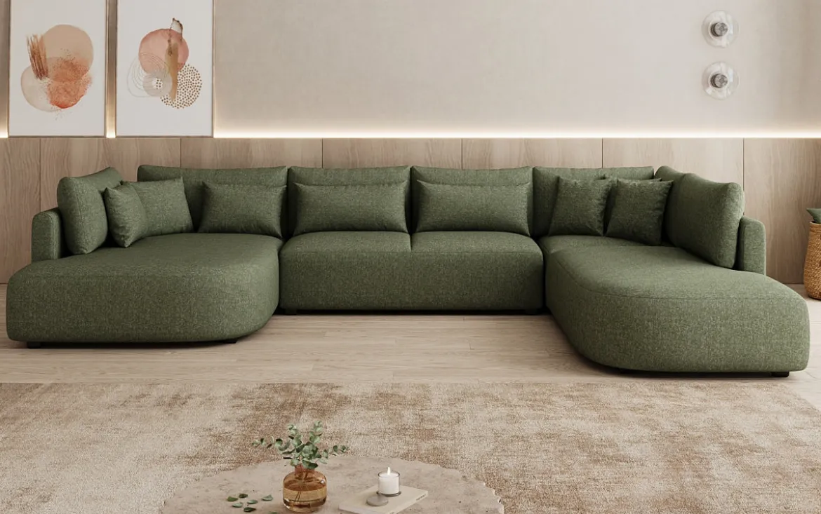 Designer Sofa Ando - Wohnlandschaft in Strukturstoff