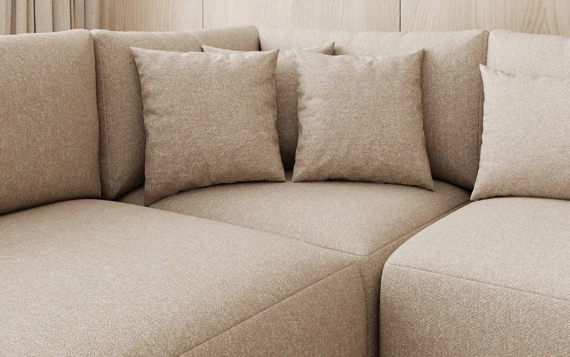 Designer Sofa Ando - Wohnlandschaft in Strukturstoff