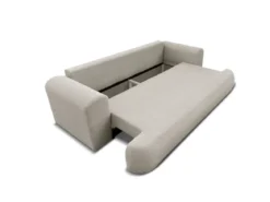 Designer Sofa Baron mit Schlaffunktion und Stauraum aus Boucle
