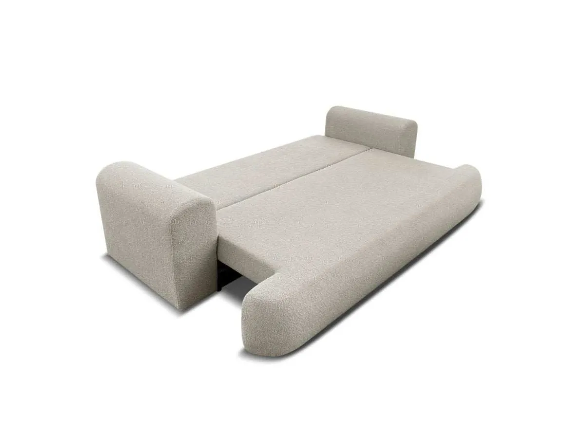 Designer Sofa Baron mit Schlaffunktion und Stauraum aus Boucle