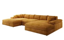 Designer Sofa Bernardo U mit breiter Ottomane in Cord