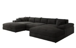 Designer Sofa Bernardo U mit breiter Ottomane in Cord