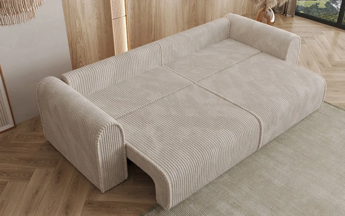 Designer Sofa Big Buddy 3 Sitzer mit Schlaffunktion und Stauraum in Breitcord