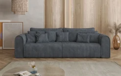 Designer Sofa Big Buddy 3 Sitzer mit Schlaffunktion und Stauraum in Breitcord